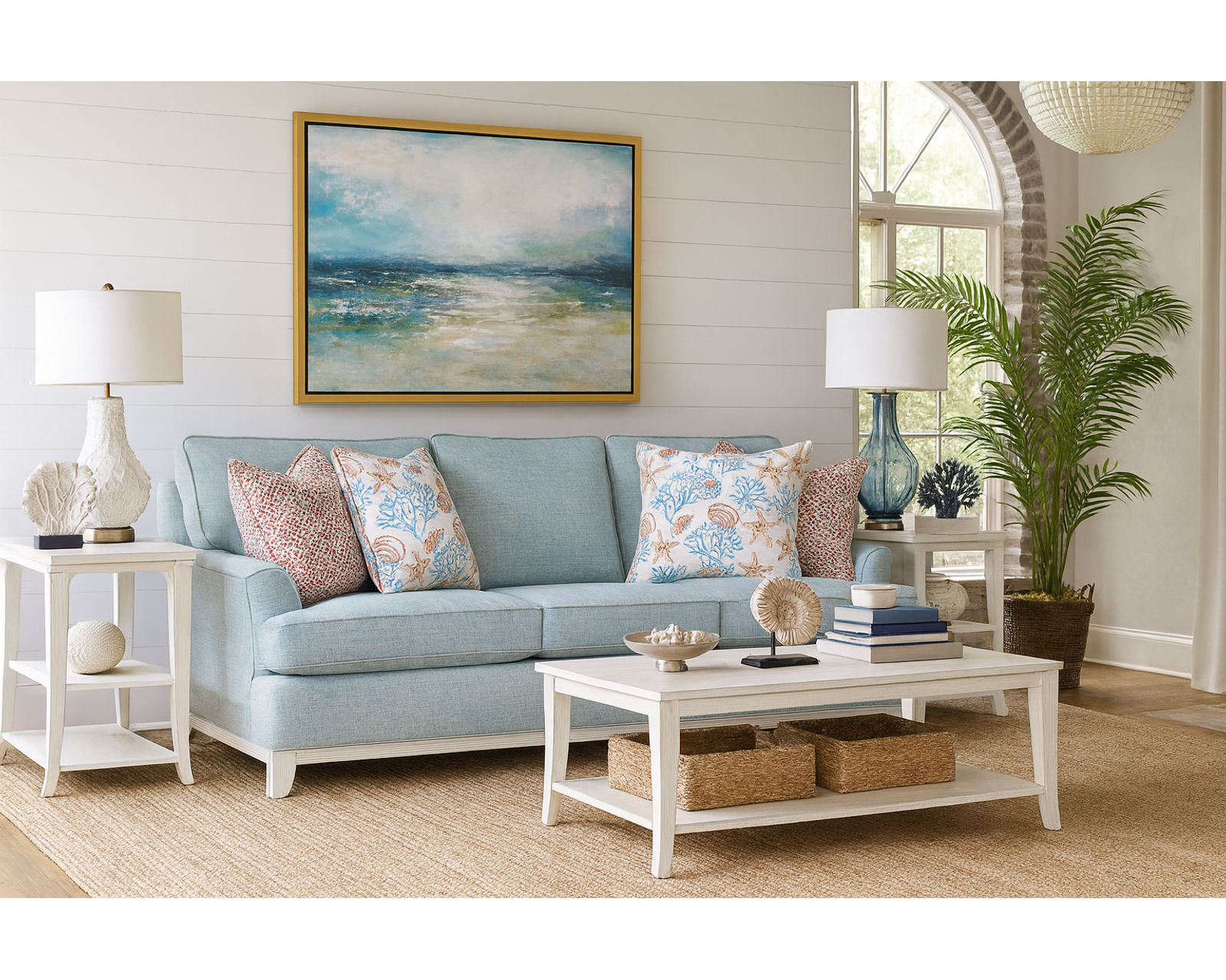 Oaks Way 84" Sofa (+28 finishes - +69 fabrics) - Oaks Way 84" Rattan Sofa