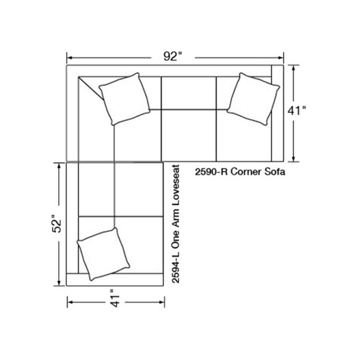 Two Piece Sectional (93" x 92")