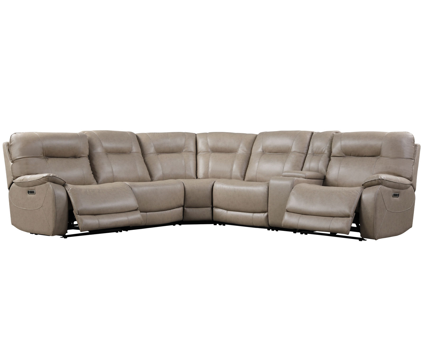 Axel Power Headrest Power Reclining Sectional in Parchment (In stock)