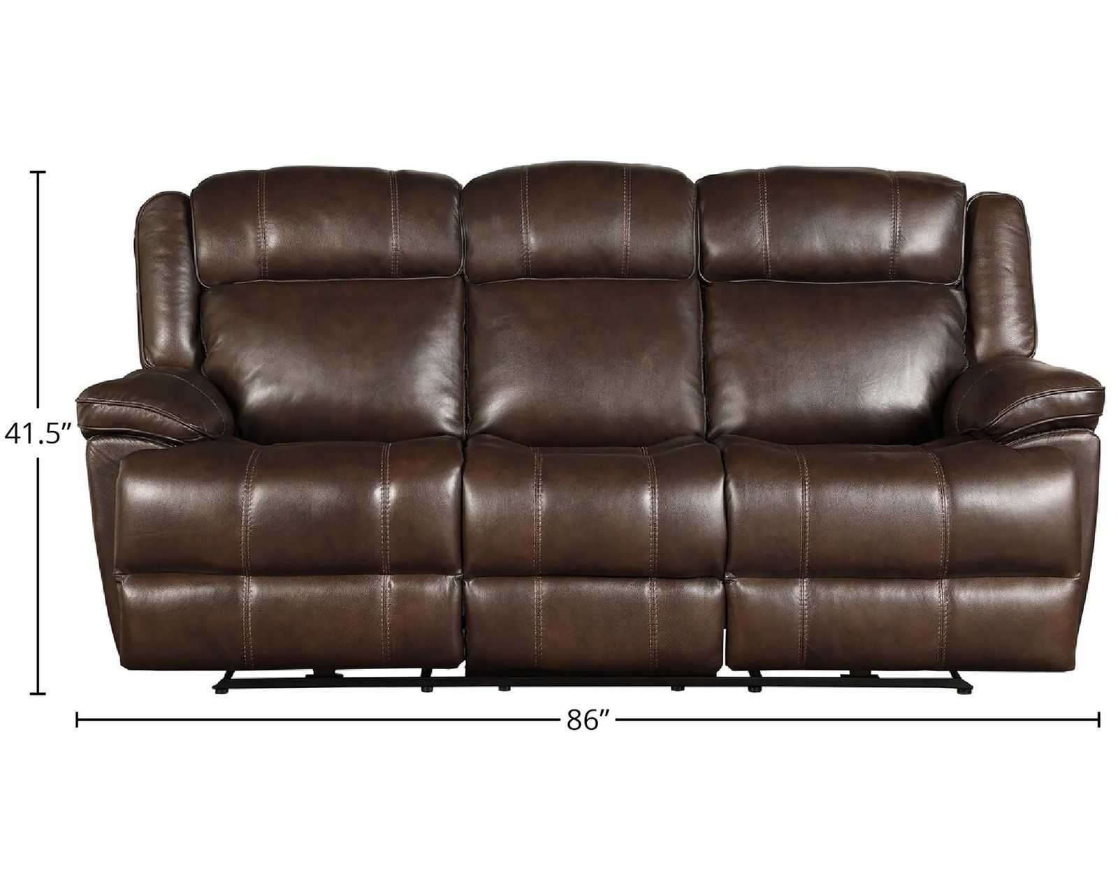 Eclipse Leather 86" Power Headrest Power Reclining Sofa Brown (In stock - Fast shipping) - Eclipse Power Headrest Power Reclining Sofa