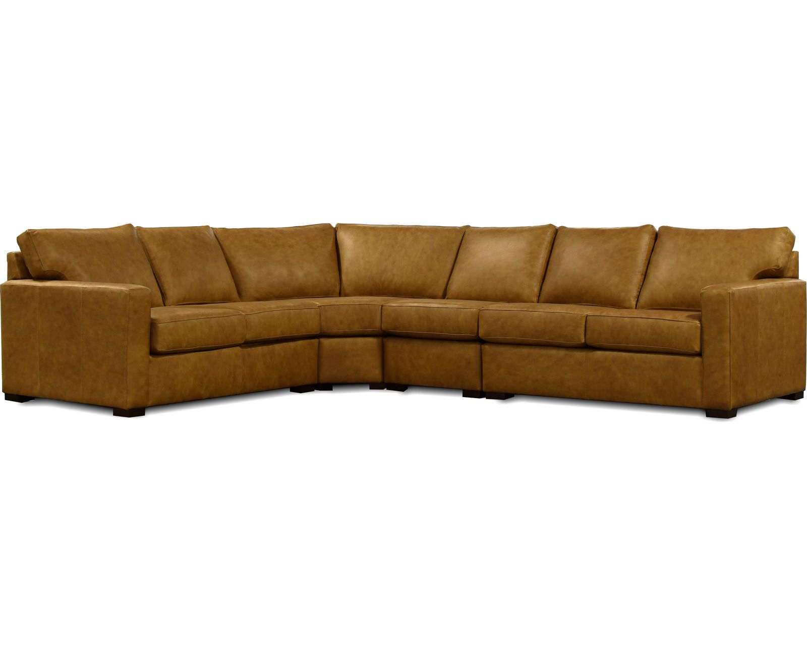 Baylor Stationary Leather Sectional (29 Top-Grain Leather Choices) - Layout M: Four Piece Sectional 95" x 123" 
