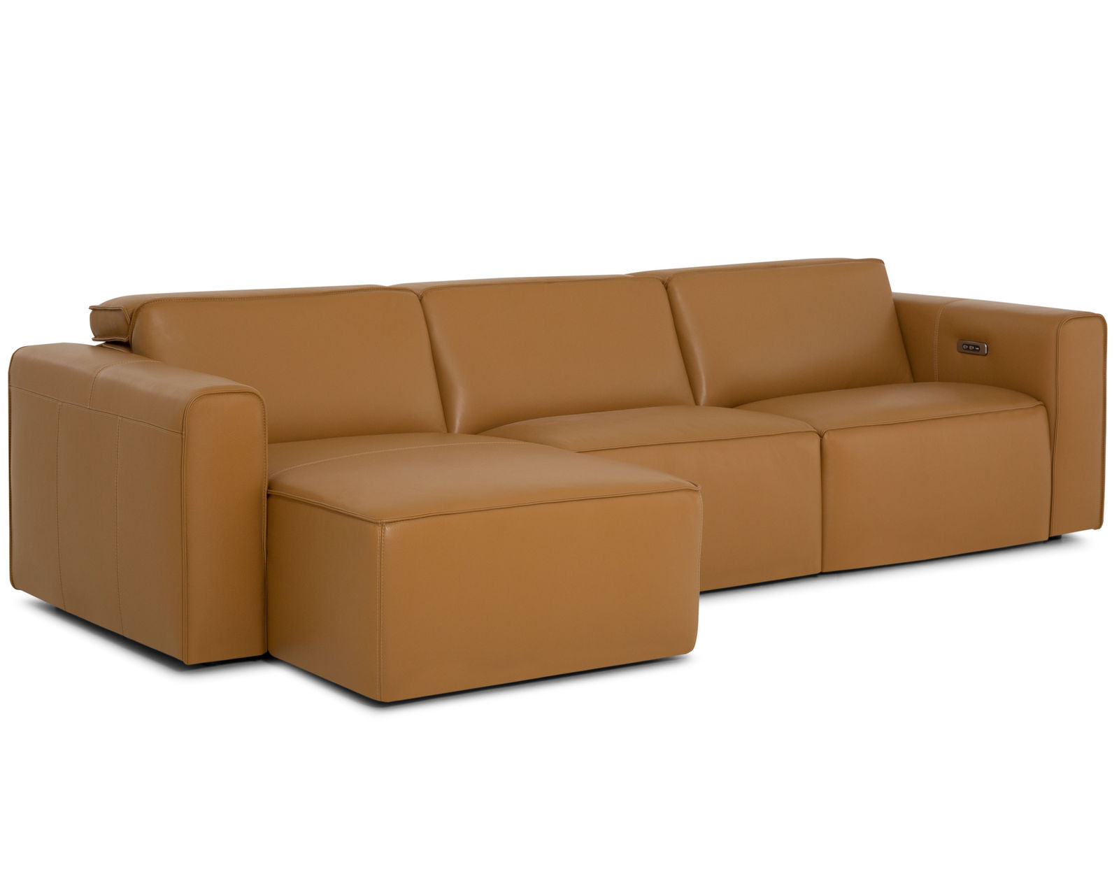 Colton 44007 Power Headrest Power Reclining Sectional (+50 fabrics) - Layout D: Three Piece Chaise Reclining Sectional. 62" x 117"