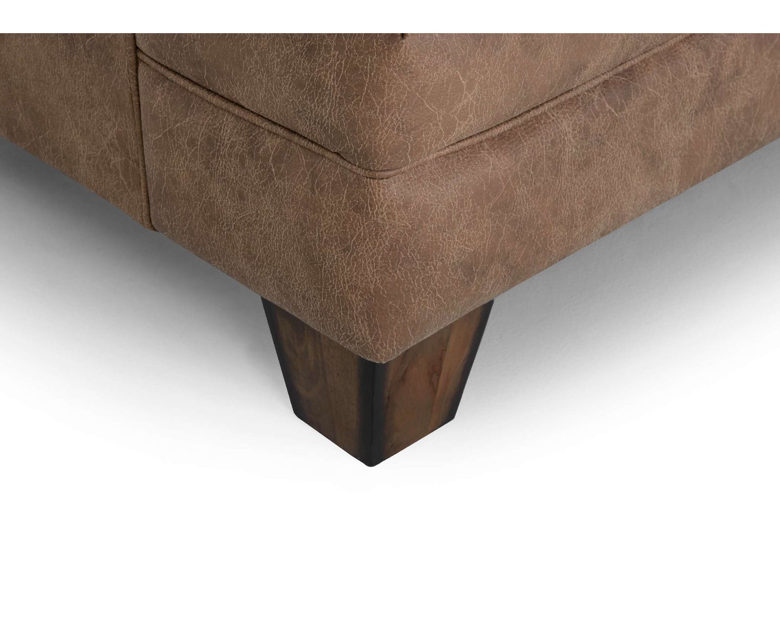 Sicily 101" Wide Sofa (The Look of Worn Leather. The Softness of Fabric) - Tapered Wood Legs
