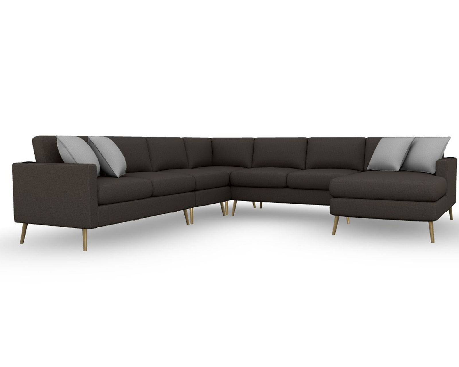 Trafton M10 Stationary Sectional (+139 fabrics)USB charging - Layout G: Four Piece Sectional 92" x 124" (Two USB chargers)