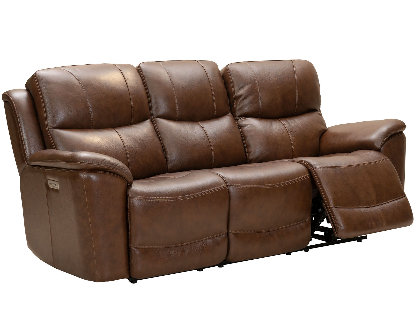 Kaden 88" Leather Power Headrest - Power Lumbar - Power Reclining Sofa (Brown) In stock - All leather everywhere your body touches