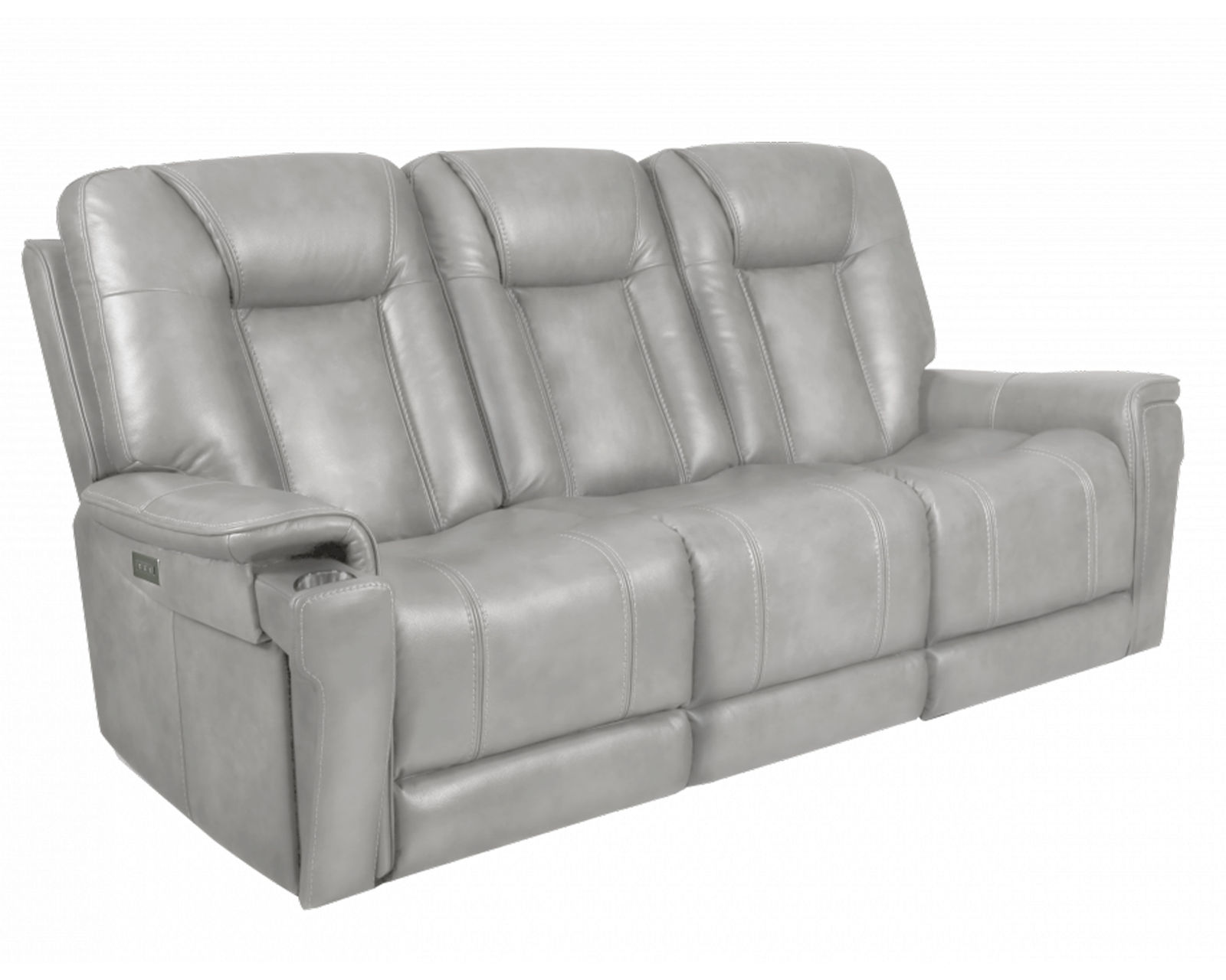  Sanibel 88" Sofa w/Power Recline, Power Head Rests & Power Lumbar (Lay Flat) Dove Leather (In stock) - Layflat reclining mechanism - like laying on a mattress