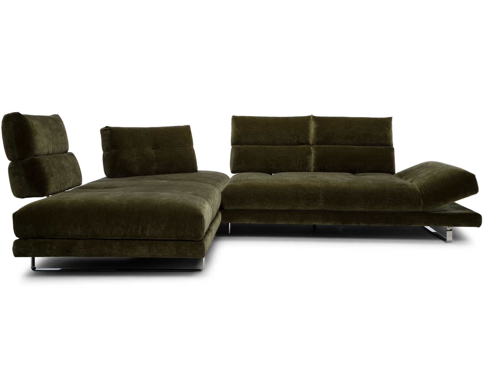 Roma C257 Sectional - adjustable seat depth (+40 fabrics)  - Layout H: Four Piece Sectional 153" x 117"