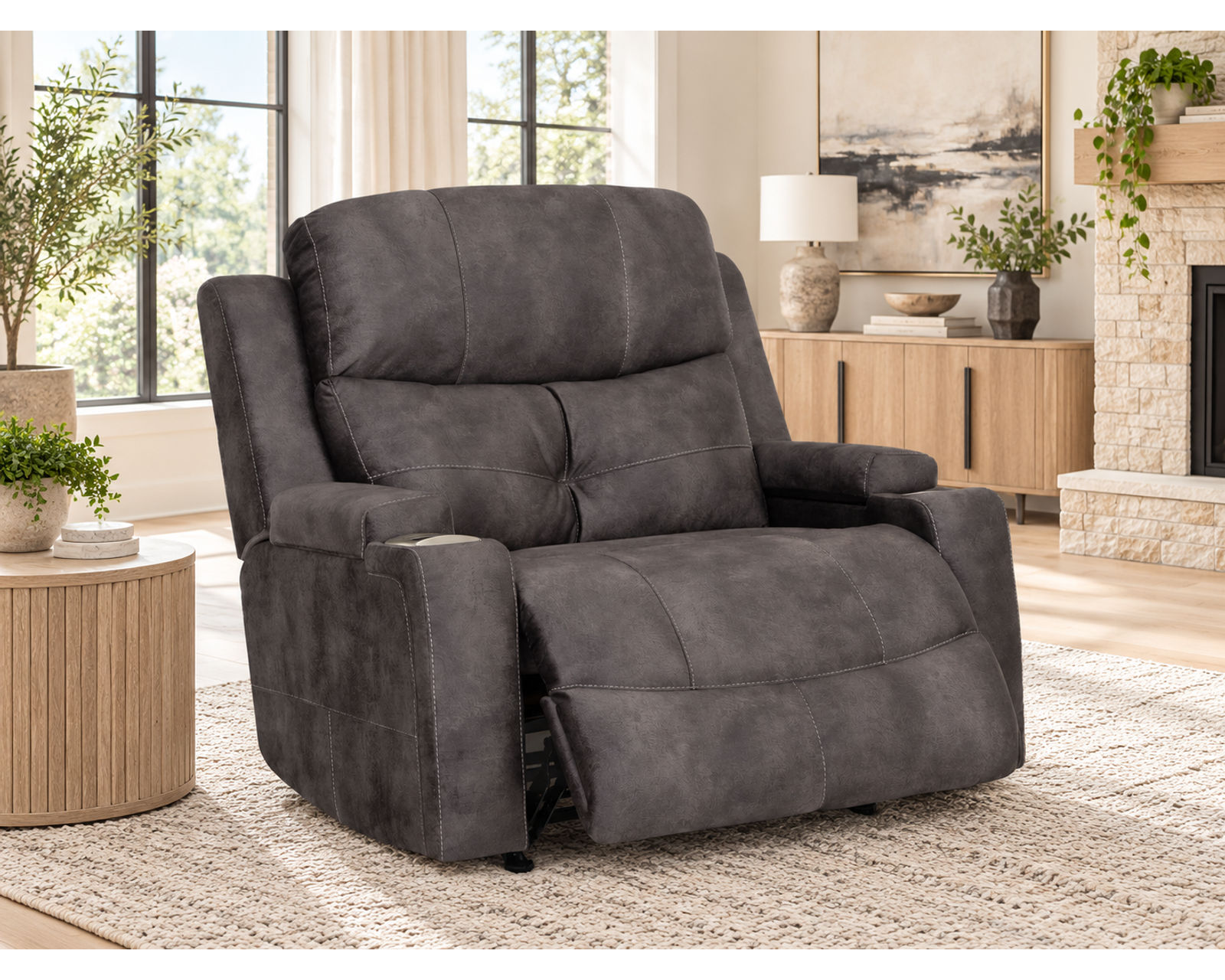 Arlington 8507 Chair & A Half Power Rocker Recliner (Extra-Wide Comfort. Built-In Storage. Wireless Charging) - Extra-Wide Comfort. Built-In Storage. Wireless Charging