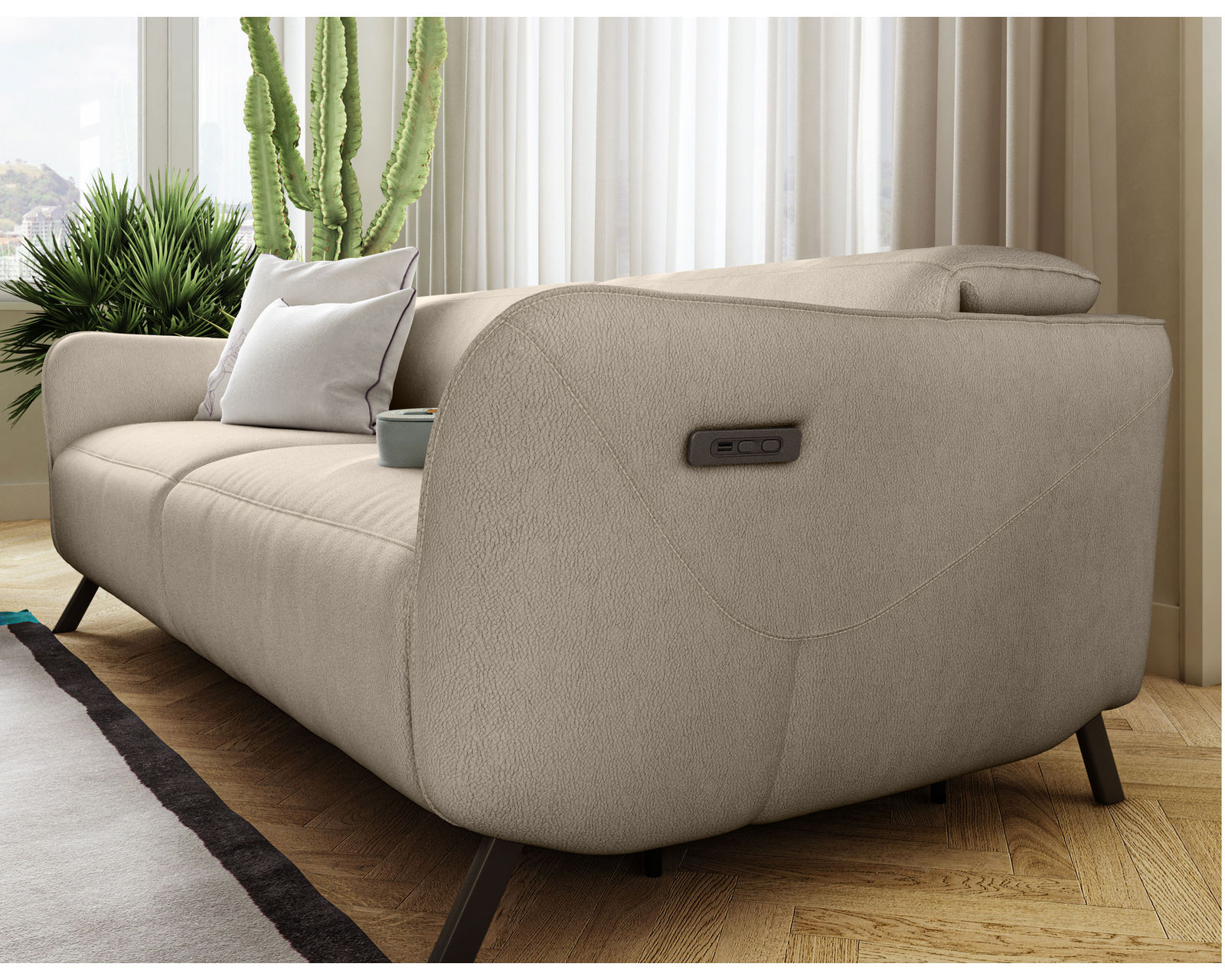 Lima C267 Power Reclining Sofa (88") +40 fabrics - Lima Power Reclining Sofa Side View