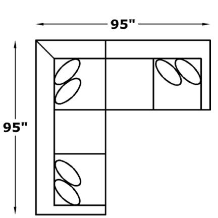 Layout E: Two Piece Sectional 95" x 95"