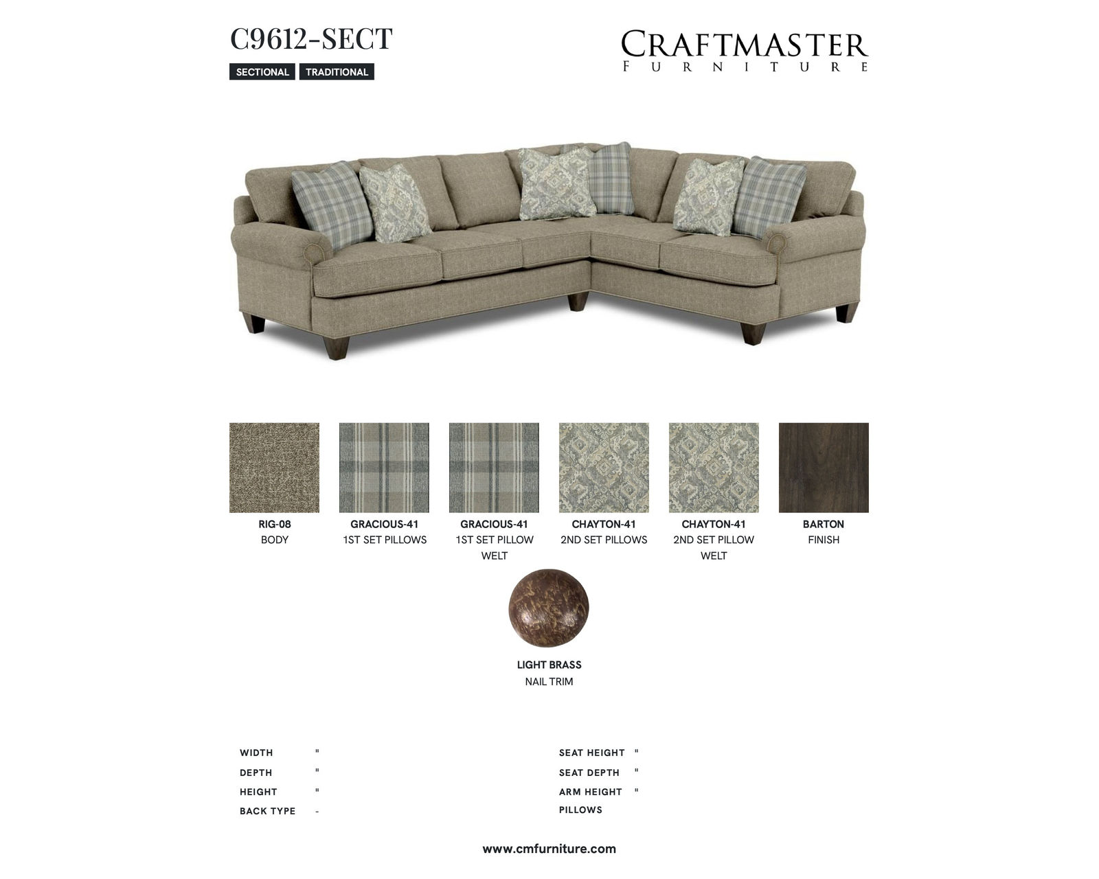 Beaumont C9612 Two Piece Sectional (IN STOCK)