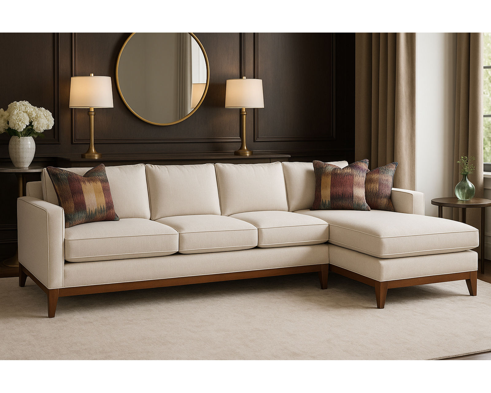 Nolan Two Piece Chaise Sectional (+69 fabrics) - Layout A: Two Piece Sectional 115" x 62"