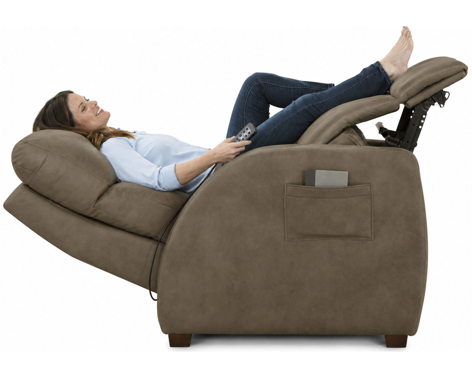 Relaxer Power Headrest Power Recliner with CR3 Massage, Heat, Power Lumbar & Zero Gravity Loaded with Wellness Technology (2 colors)