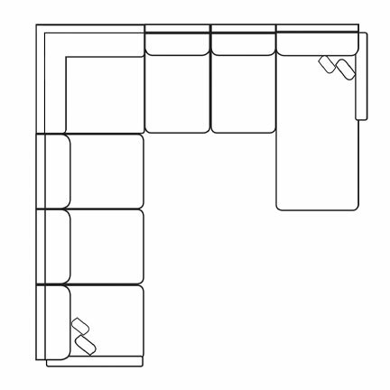 Layout H: Five Piece Sectional 139" x 124" x 61"  (Two USB chargers)