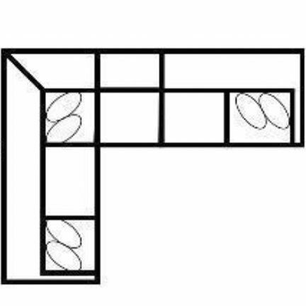 Layout C: Three Piece sectional 93" x 120"