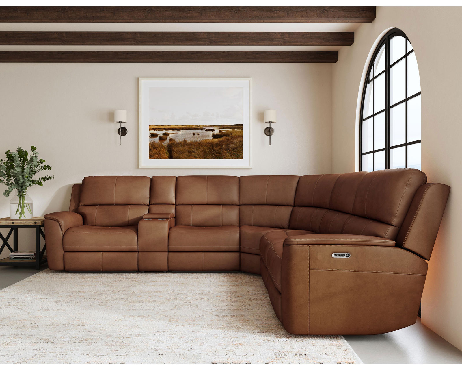 Henry Zero Gravity Reclining Sectional w/ Power Recline - Power Headrest and Power Lumbar (+3 colors) In stock - Layout G: Six Piece Reclining Sectional 128" x 115" (3 Recliners)