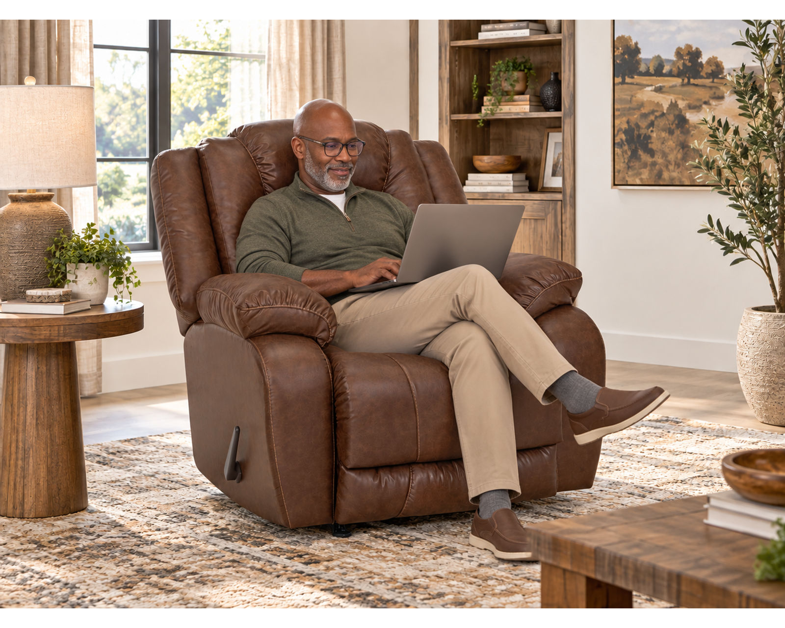 Hayworth 95" Leather-Like Power Reclining Sofa (The Look of Leather. The Comfort of Power.) - Includes both Power Recline with Power Headrests