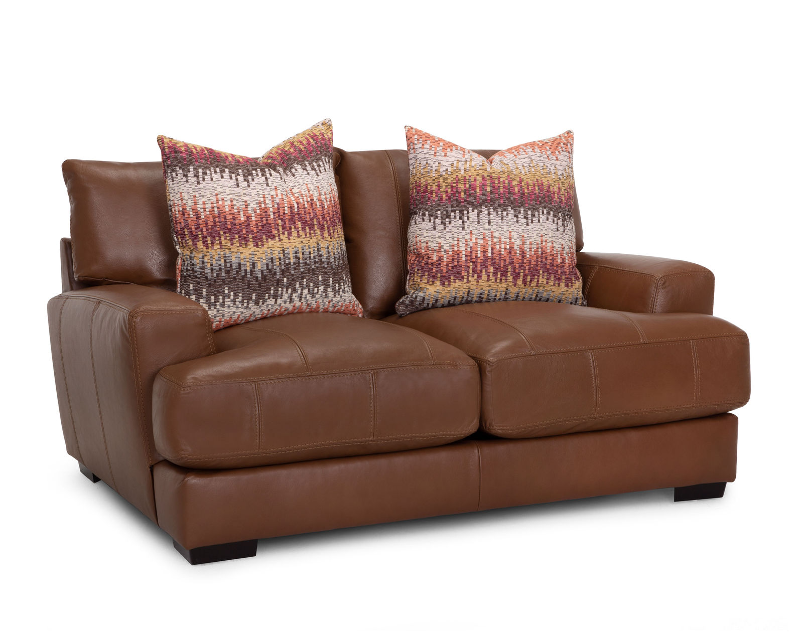 Gia 909 Leather Stationary Sofa (87") Includes Pillows - Take an Extra 25% off This Loveseat