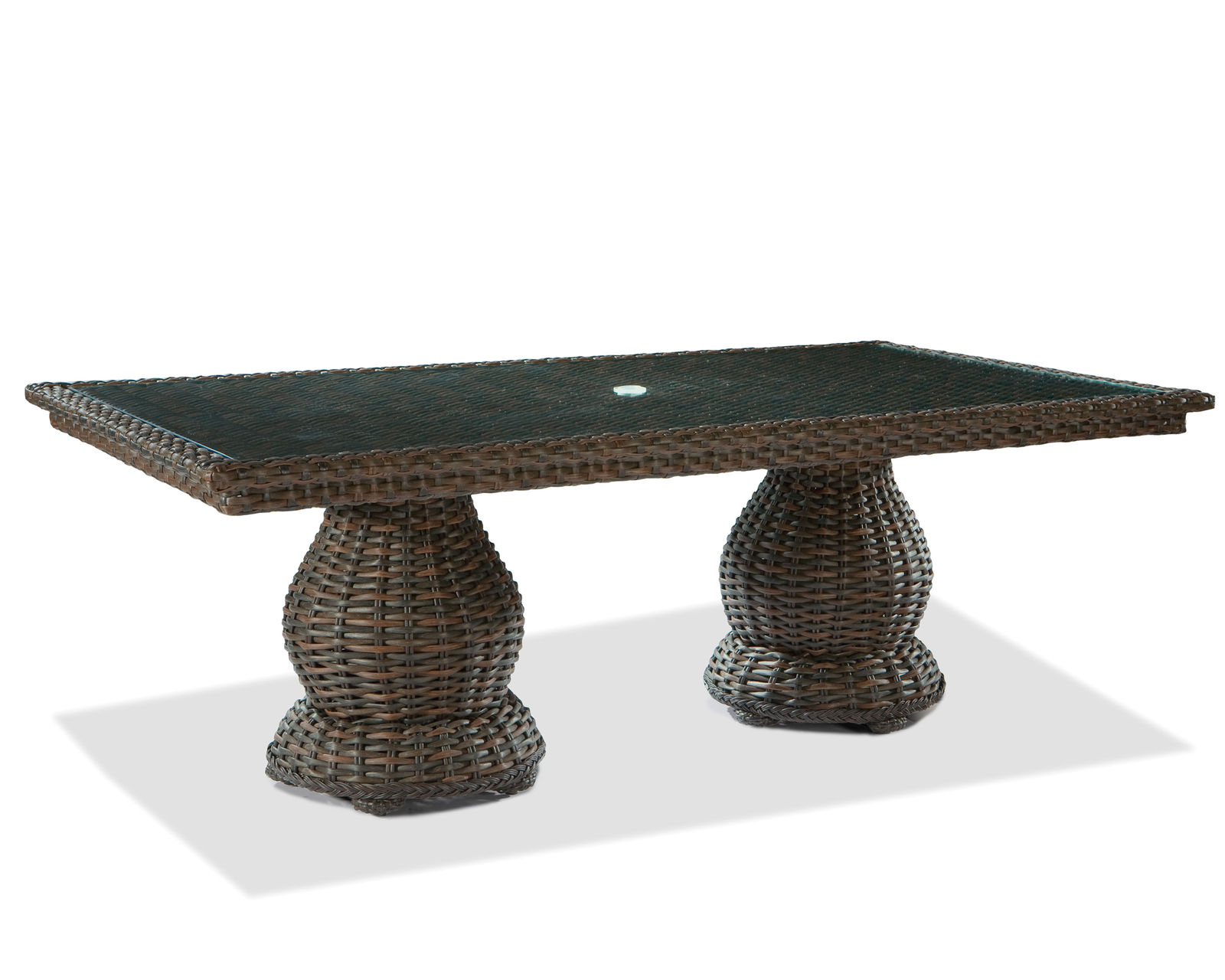 South Hampton 96" Double Pedestal Dining Table (Glass Top)