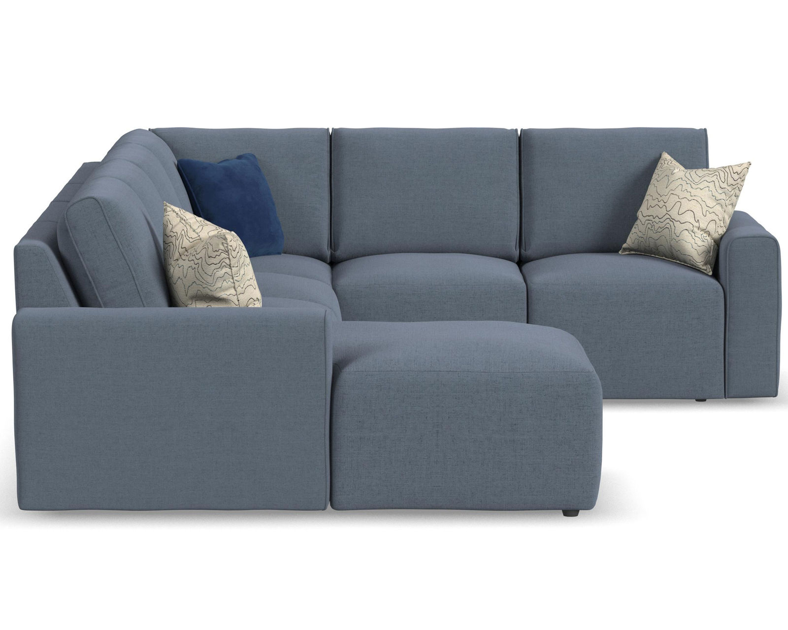 Dawson Stationary Sectional (+100 fabrics) - Layout A: Five Piece Sectional 68" x 98" x 99"
