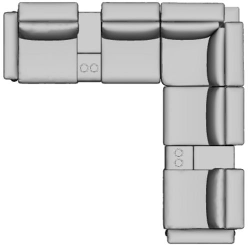 Layout F: Seven Piece Wide Sectional 124" x 124" (3 recliners)