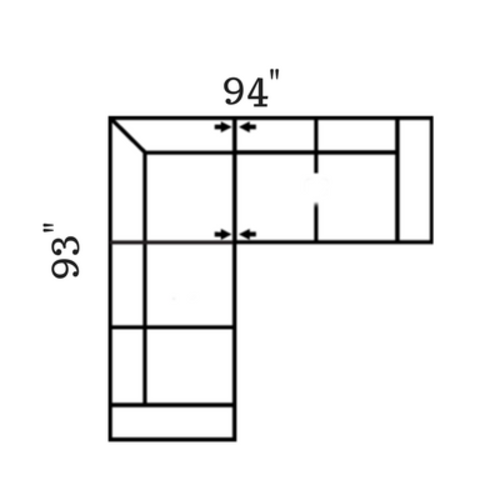 Layout G: Two Piece Sectional 93" x 94"