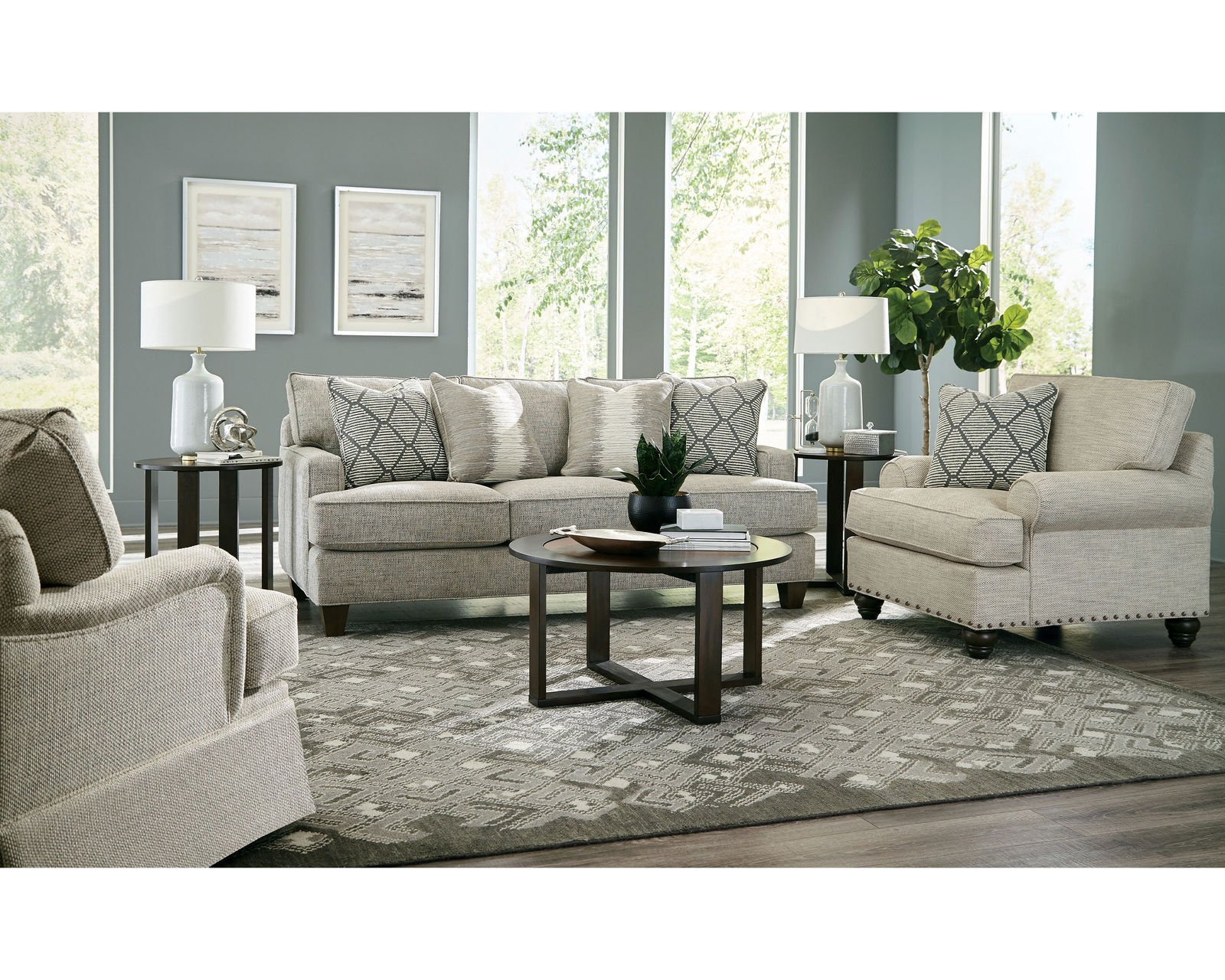 C9-1 Stationary Sofa (100+ Performance Fabrics) Make it Yours - Shown with track arm, box cushion and tapered legs