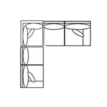 Layout G: Three Piece Sectional 95" x 95"