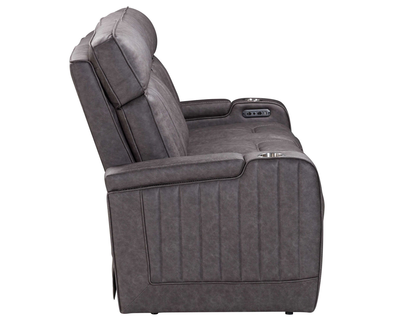 Equinox 85" Power Headrest Power Reclining Sofa w/ Dropdown Table Mercury (In stock - Fast shipping) - Equinox Power Headrest Power Reclining Sofa w/ Center Drop Down Table