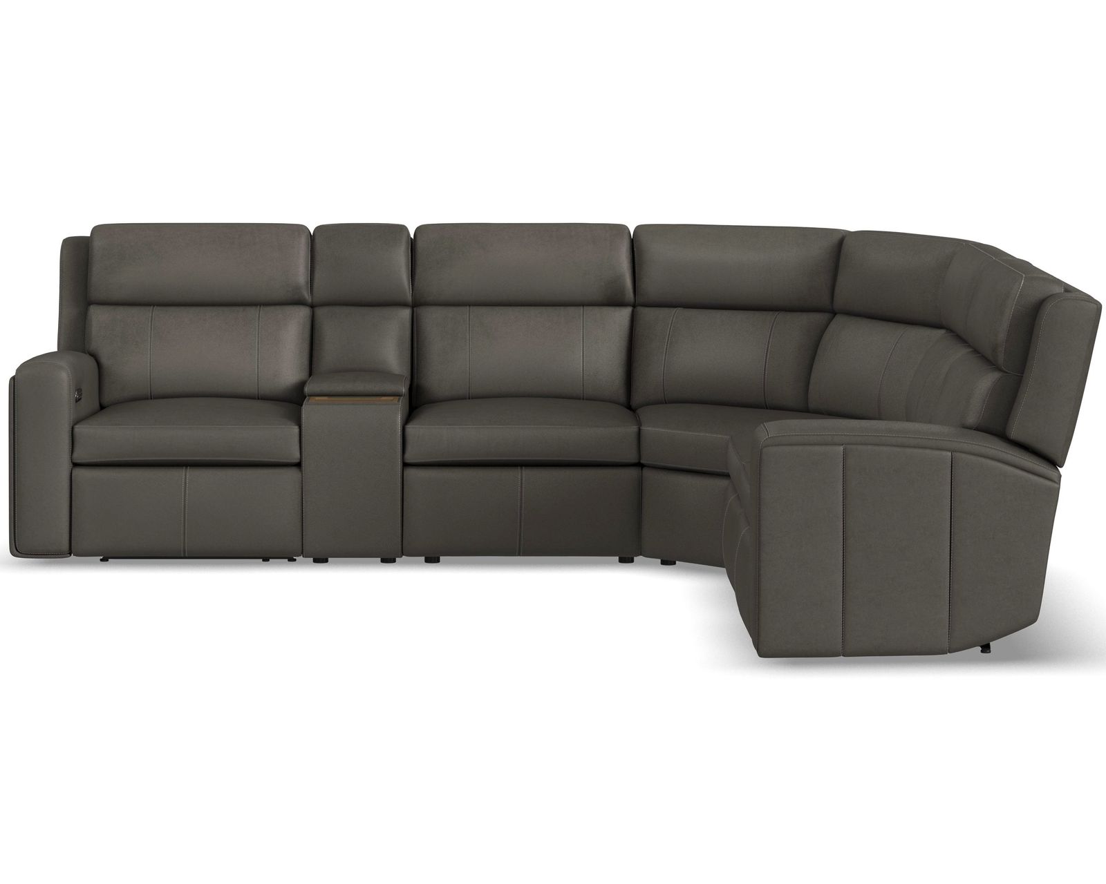 Wyatt 1596 Triple Power Reclining Sectional 705-02 (2 colors) in stock - Layout A: Six Piece Reclining Sectional 124" x 111" (2 recliners)