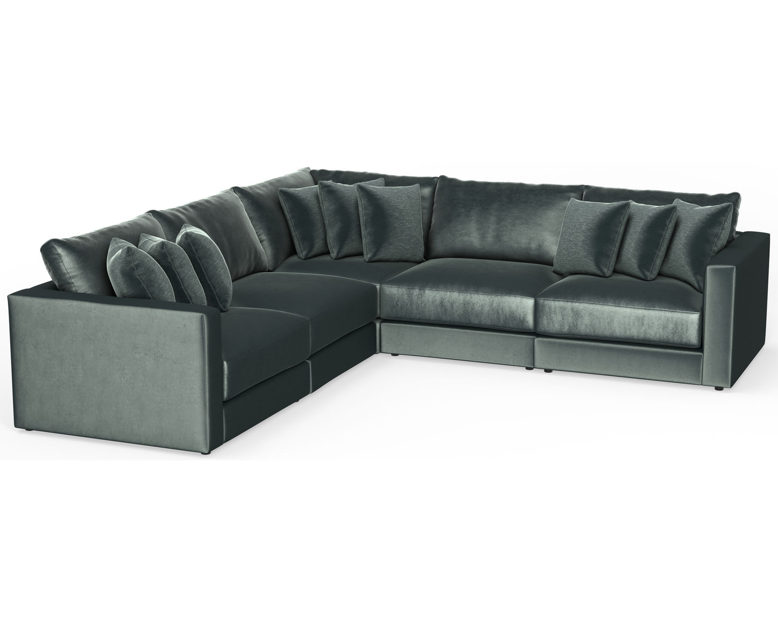 Remington 2245 Stationary Sectional (Includes Pillows) extra wide - Layout F: Five Piece Sectional 131" x 131"(ottoman available) Pine