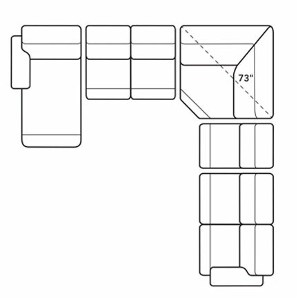 Layout J: Six Piece Sectional 64" x 133" x 140"