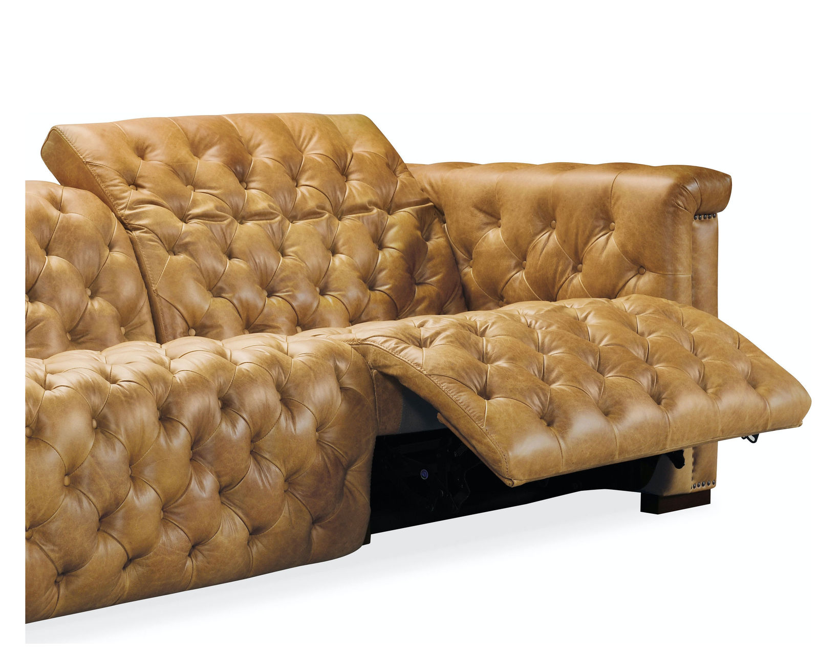 Savion 89" Leather Power Headrest Power Reclining Sofa in Saddlebag - Savion Leather Power Headrest Power Reclining Sofa in Saddlebag