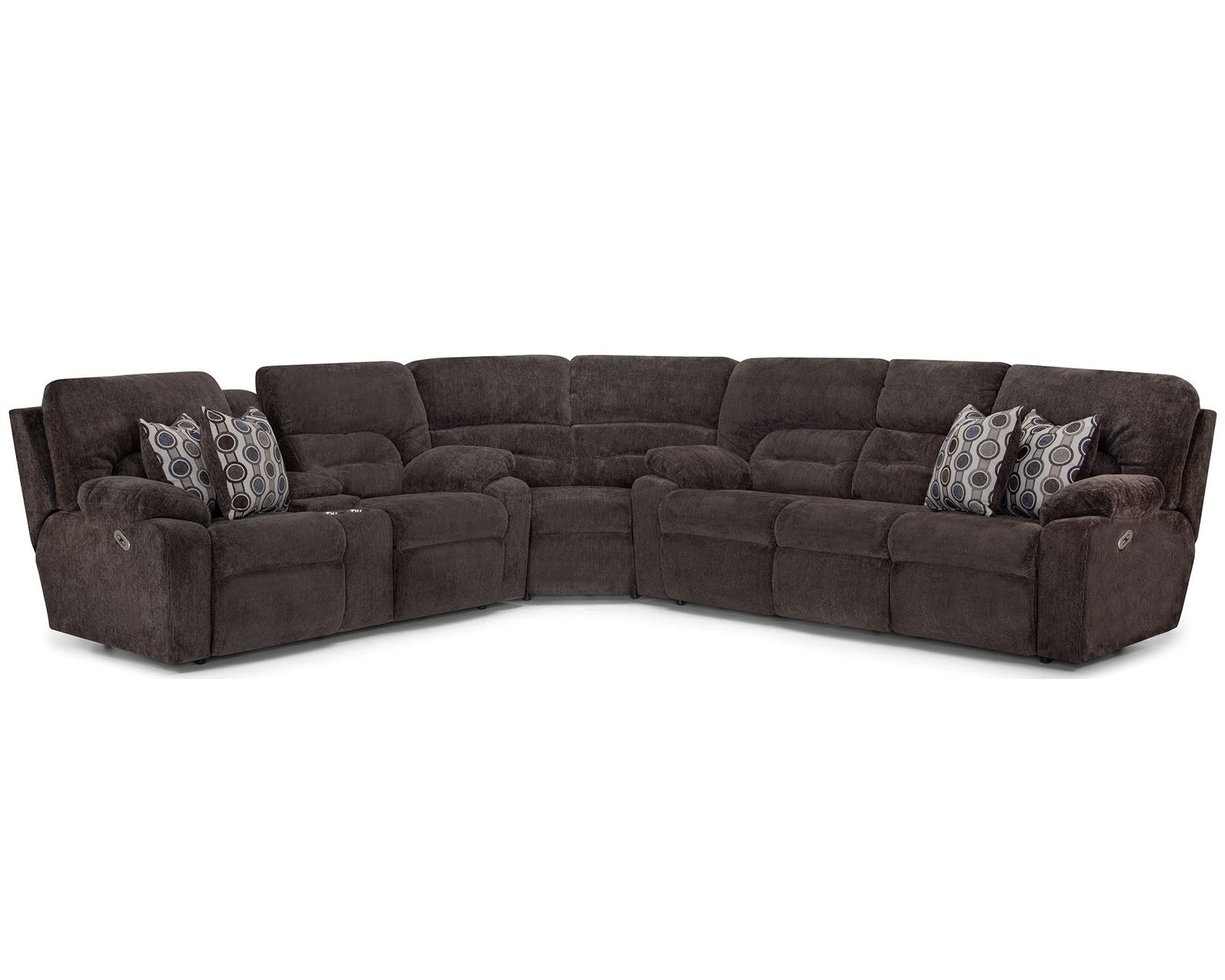 Tribute 797 Three-Piece Dual Power Reclining Sectional (center drop-down table - built-in reading lights, stainless-steel cupholders, USB charging and wireless charging - drop down table) - Comfort in Motion. Built to Last.