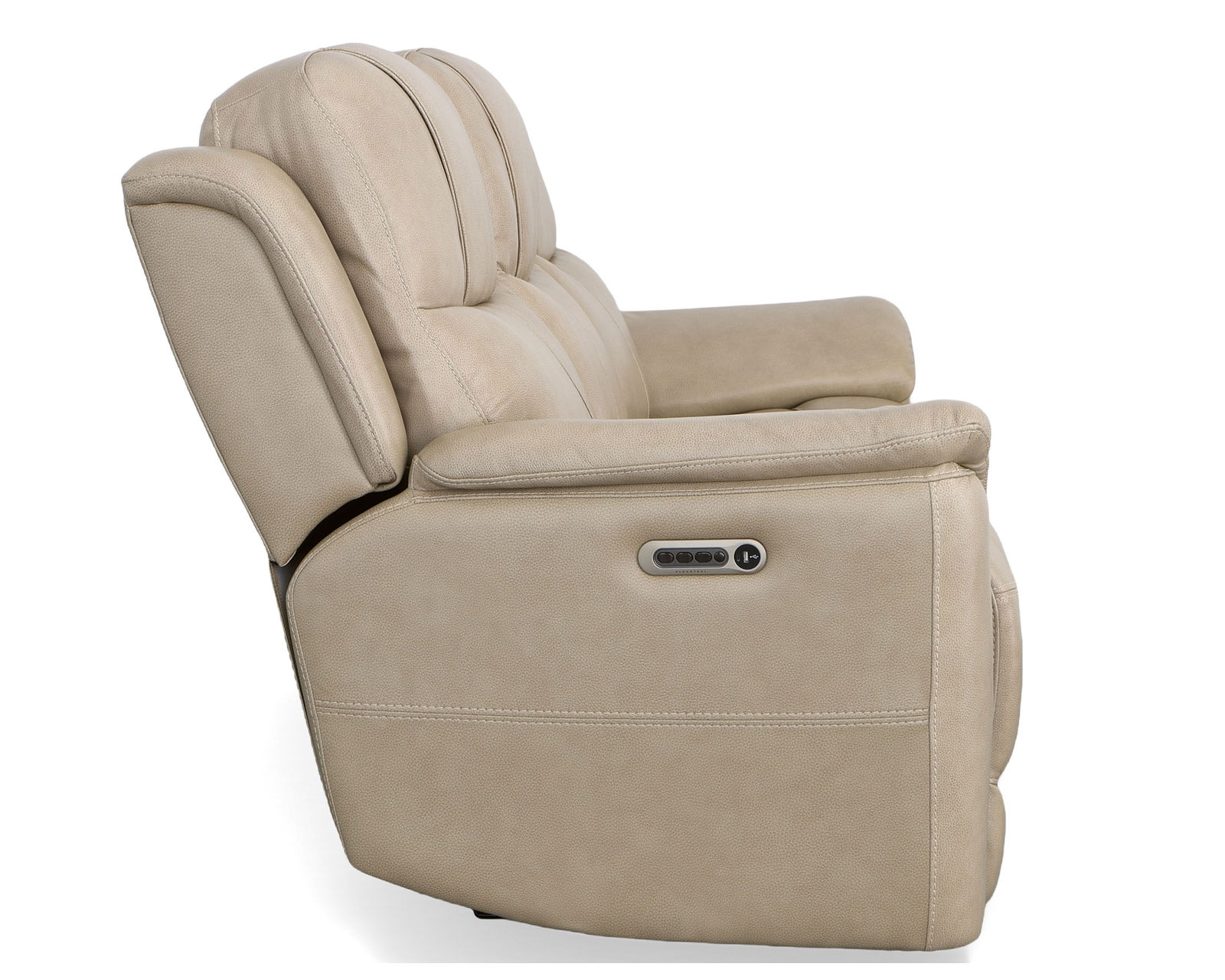 Crew Power Reclining Sofa with Power Headrests & Lumbar (Tan leather) 89" - in stock - Crew Power Reclining Sofa with Power Headrests & Lumbar