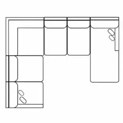 Layout I: Five Piece Reclining Sectional (1 recliner) 111" x 144" x 64"