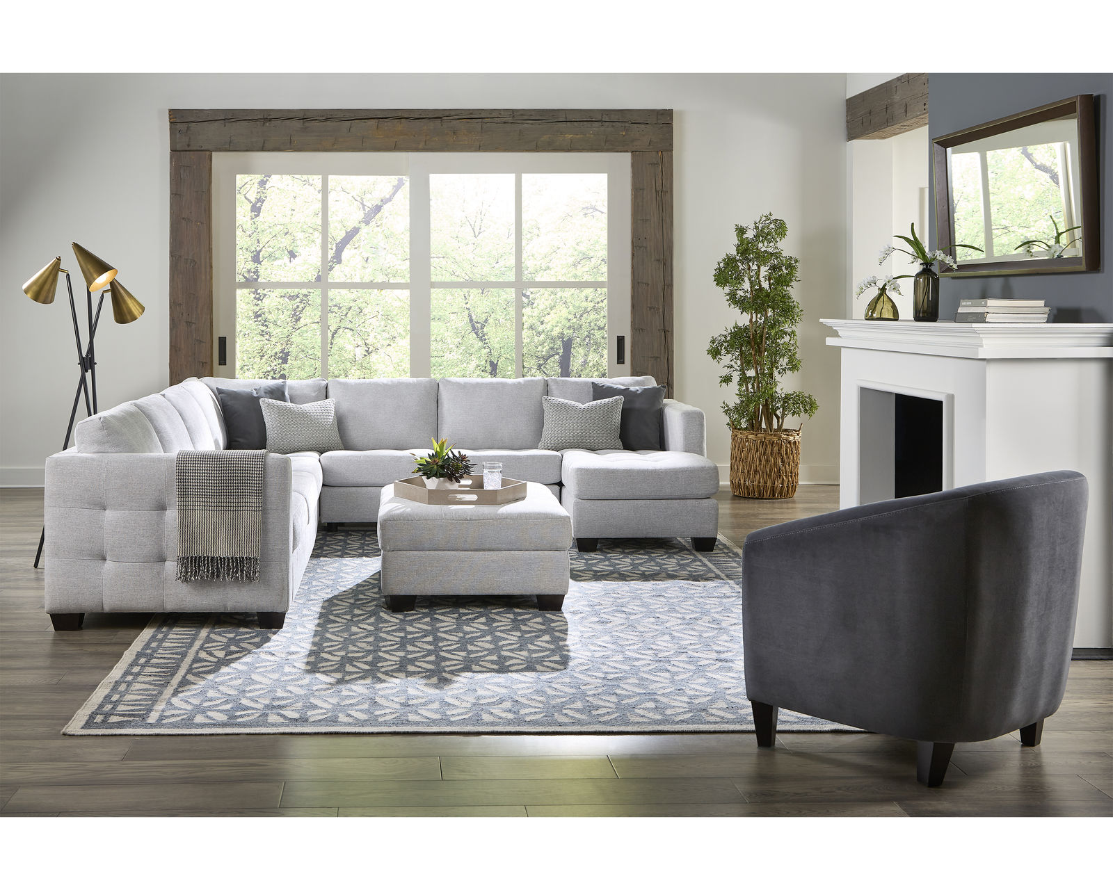 Barrett 77558 Sectional (+50 fabrics) - Layout M: Five Piece Sectional 128" x 122" x 91"