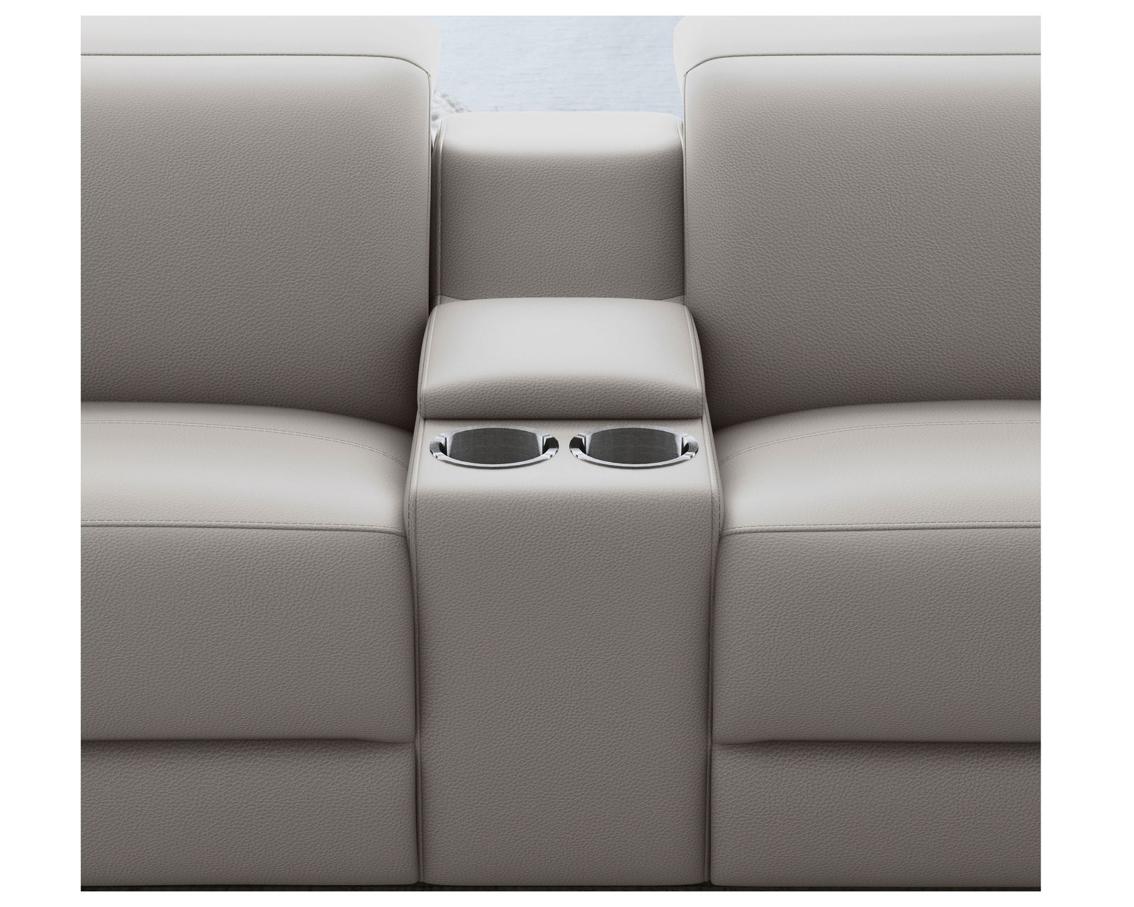 Aurora Leather Power Headrest Power Reclining Sectional (+2 colors) 749-01 - In stock - Aurora Entertaiment Console with Storage and Cupholders