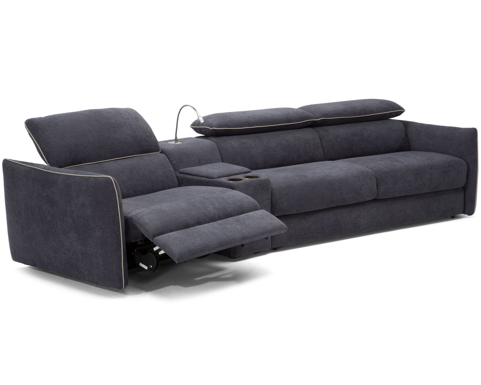 Meraviglia B995 Leather Reclining Sleeper Sectional (+25 leathers) - Layout C: Three Piece Sleeper Sectional 127" x 83"
