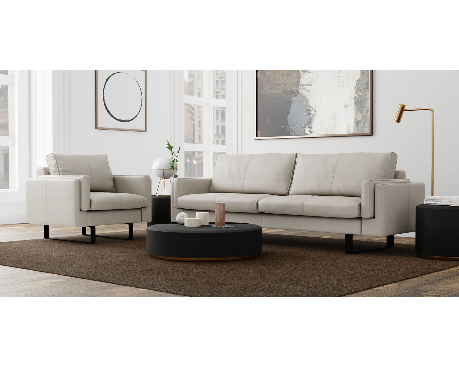 Endless 92" or 103" Leather Sofa (+20 leathers)