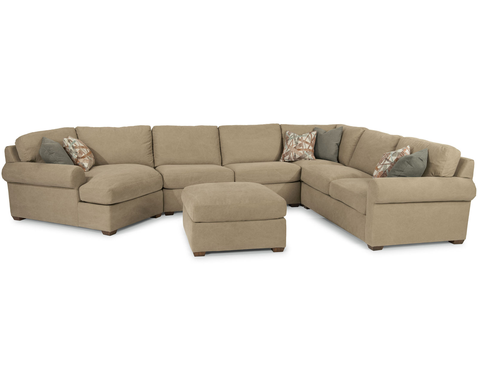 Randall 7100 Sectional (+100 fabric) - Sectional Layout M with Square Cocktail Ottoman