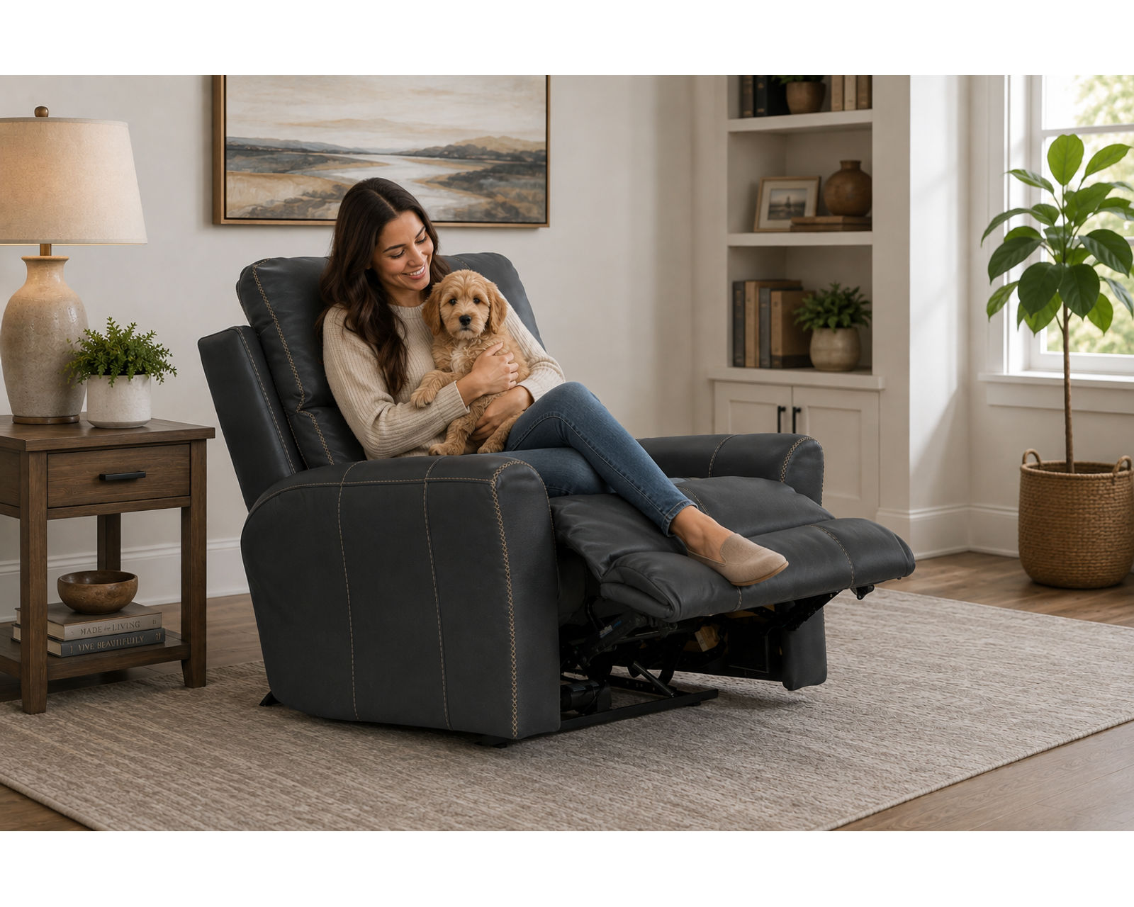 Fredda 82" Power Headrest Power Reclining Leather Sofa Lay-Flat Relaxation, Zero Gravity Comfort & Premium Italian Leather - two colors - The Ultimate Seat for Everyday Relaxation.