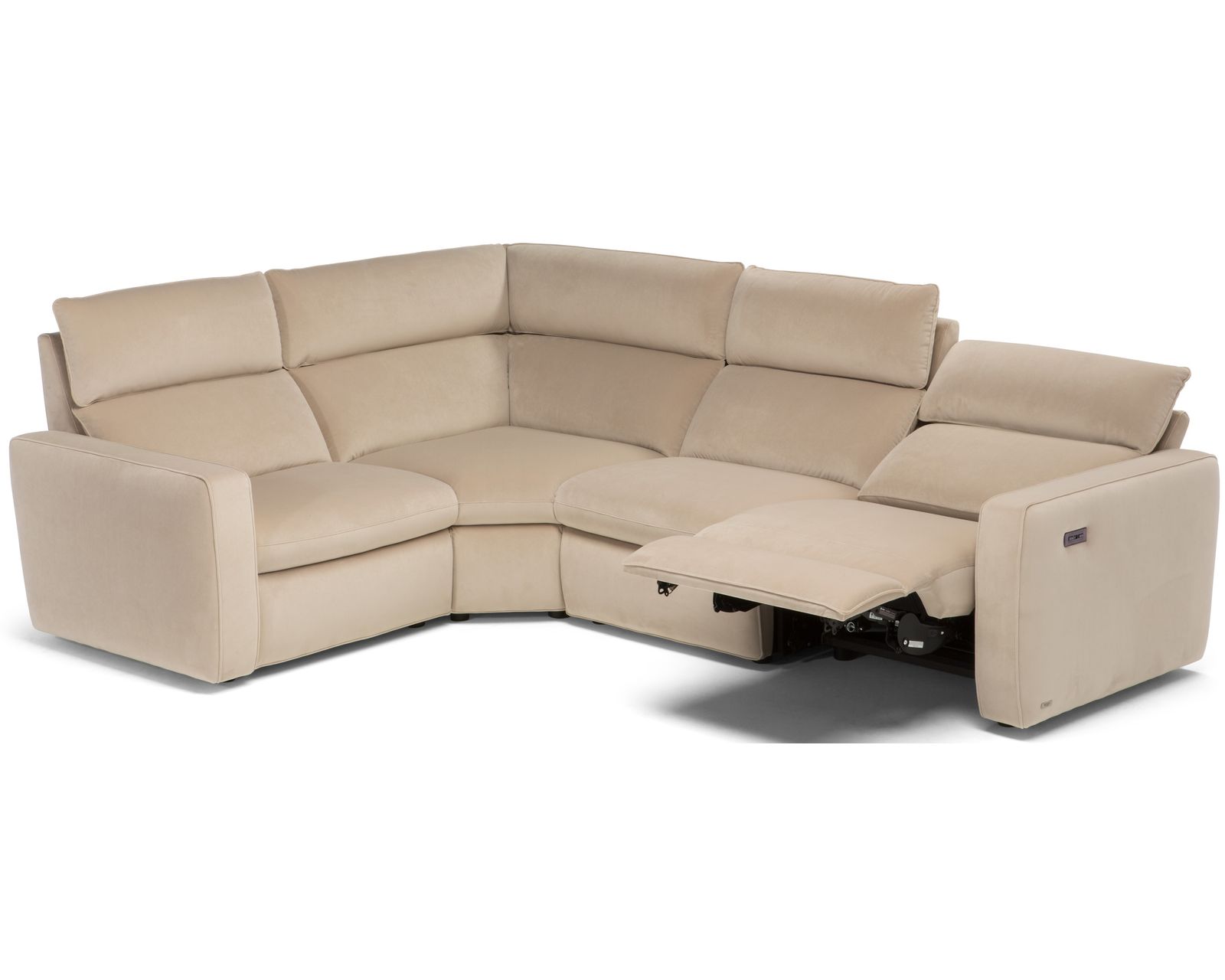 Timoti C252 Power Headrest Power Reclining Sectional (+40 fabrics) - Layout D: Four Piece Sectional 83" x 113" (2 recliners)