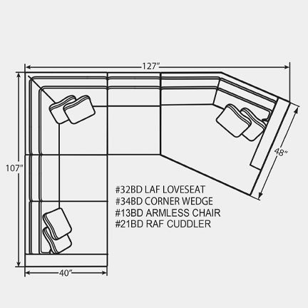 Layout D: Four Piece Sectional