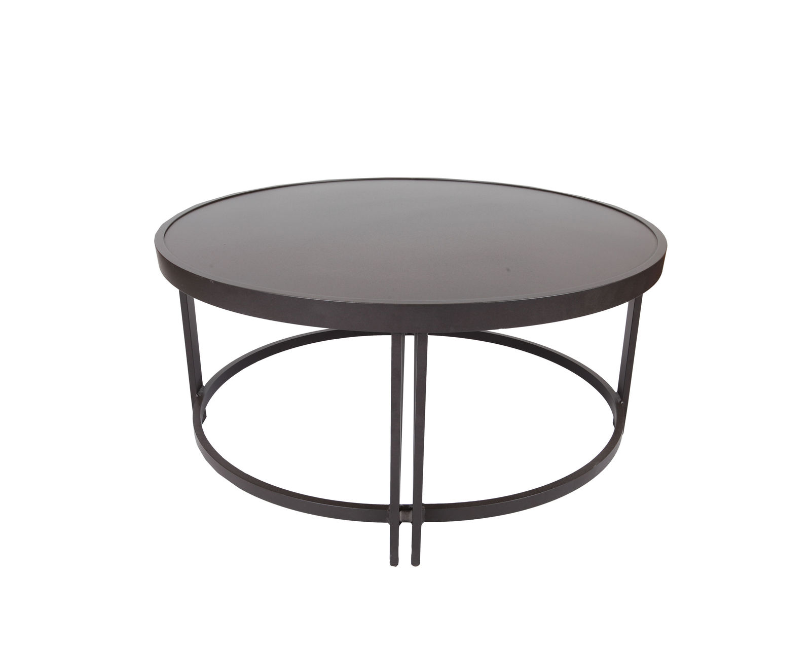 Capstone Cushion Swivel Lounge Chair (110 fabrics - 8 metal finishes) - Horizon 42" Round Cocktail Table