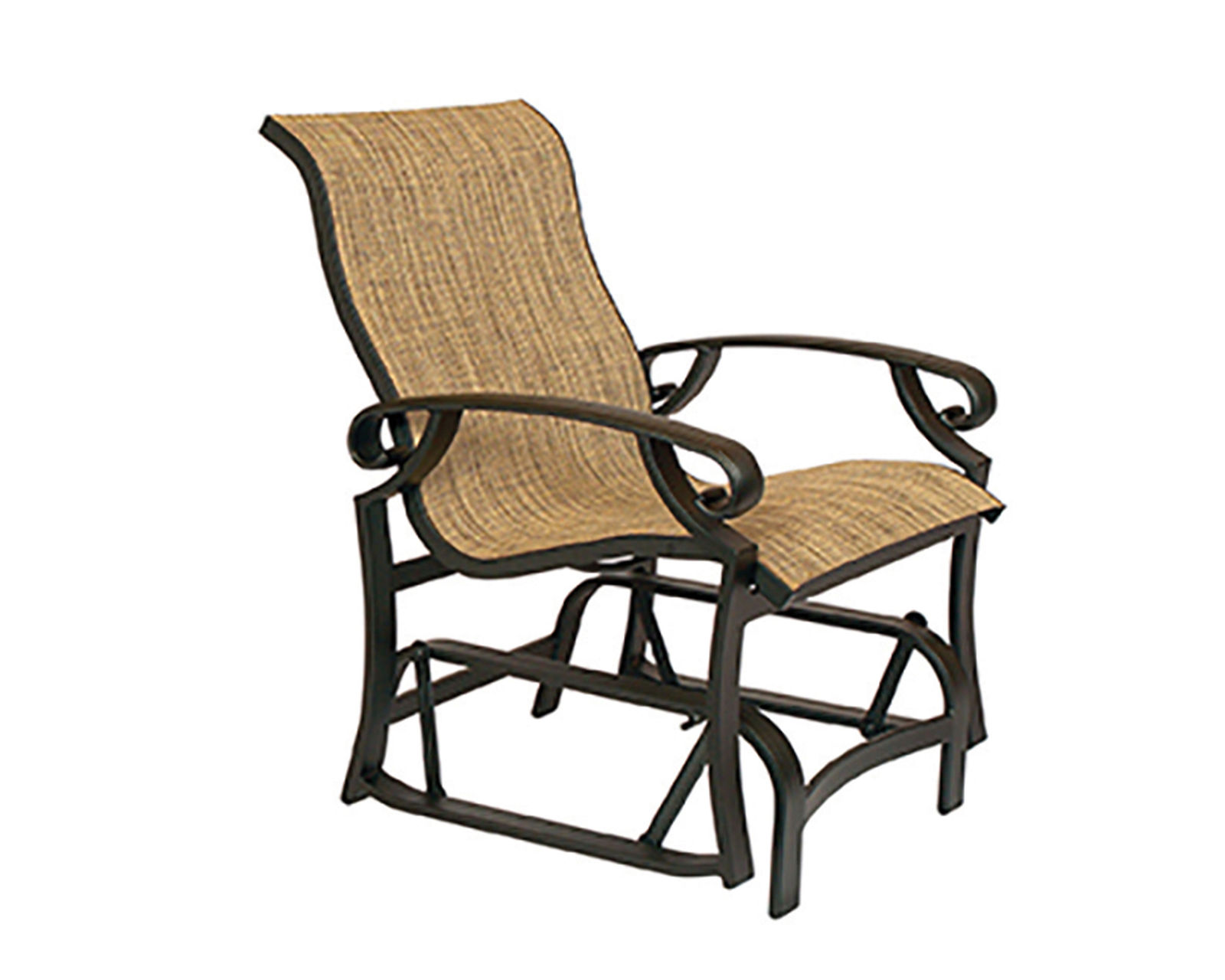 Monterey Sling Outdoor Swivel Rocker Lounge Chair (24 fabrics - 8 metal finishes) - Monterrey Glider Lounge Chair