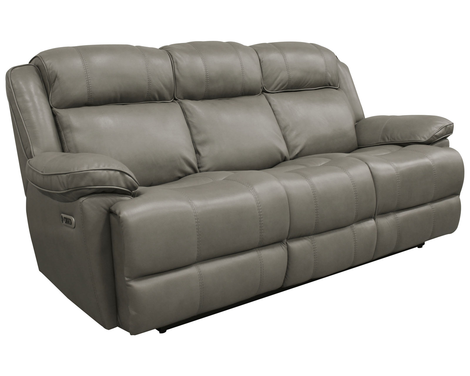 Eclipse 86" Leather Power Headrest Power Reclining Sofa Heron (In stock - Fast Shipping) - Eclipse Leather Power Headrest Power Reclining Sofa in Florence Heron