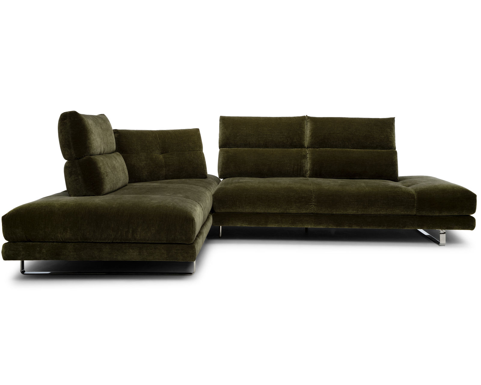 Roma C257 Sectional - adjustable seat depth (+40 fabrics)  - Layout H: Four Piece Sectional 153" x 117"