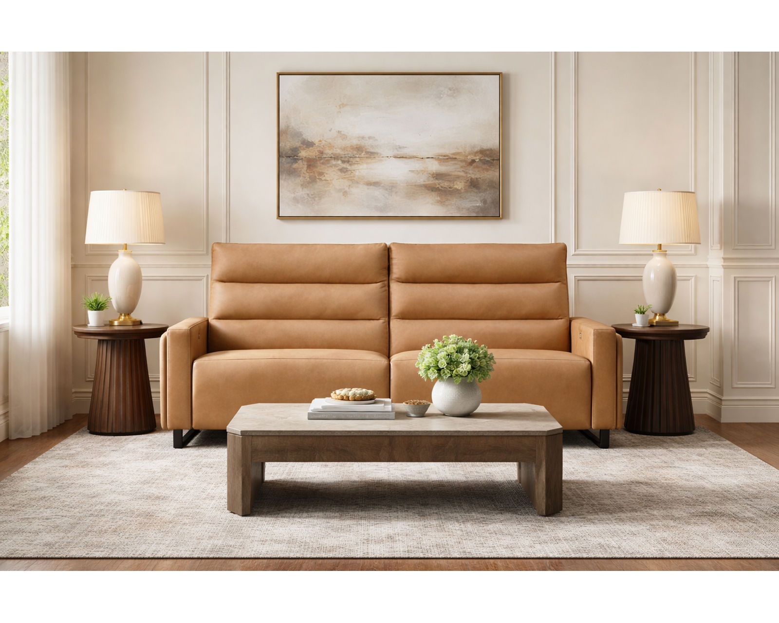 Flavie Dual Power Reclining Sofa — Available in Standard & Wide Cushions, 140+ Leather Options, and 80", 83", or 112" Widths - Designed for Comfort. Built for Life. Priced for You.