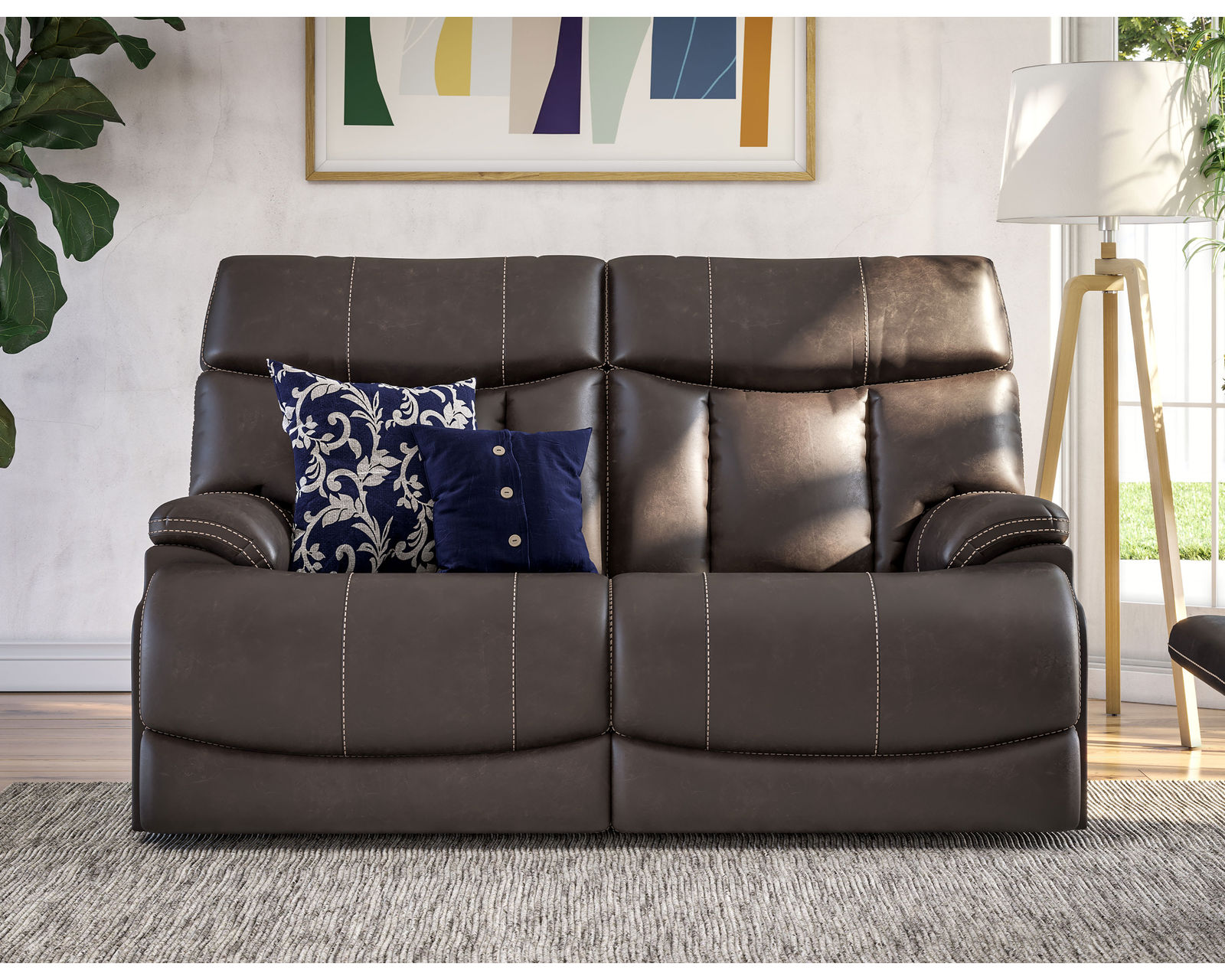 Clive Power Reclining Loveseat with Power Headrests and Lumbar (374-70) in stock - Clive Power Reclining Loveseat with Power Headrests and Lumbar